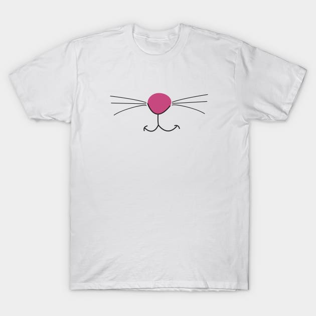 Cute cat face nose and whiskers symbol T-Shirt by GULSENGUNEL